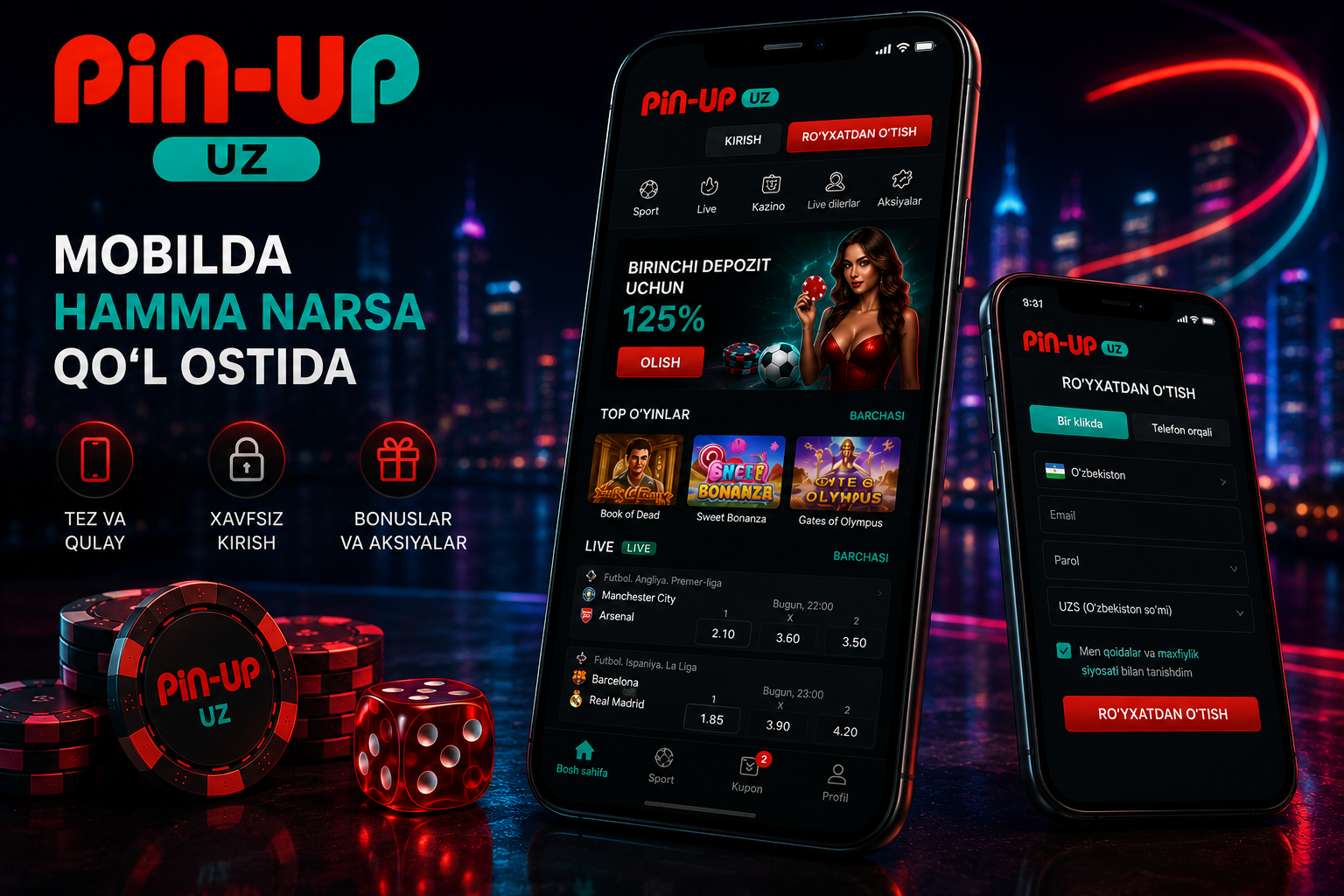 Pin Up UZ platformasida mobil foydalanish qanday ishlaydi