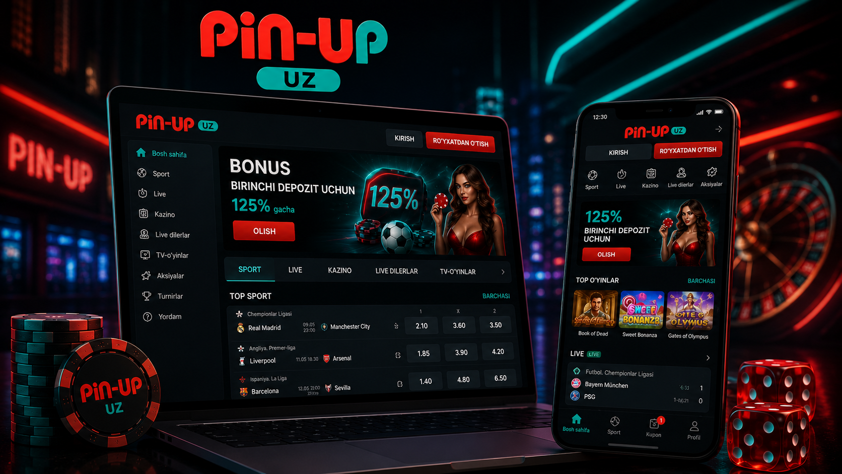 PinUp UZ interfeysi va navigatsiyasi qanday ishlaydi